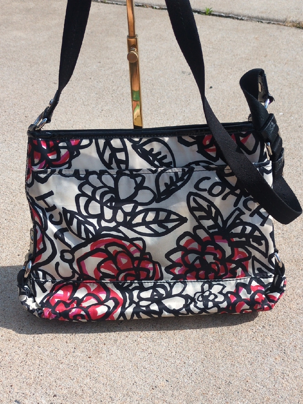 COACH POPPY Floral Scribble Print Daisy Kyra Graffiti Messenger Crossbody Purse - Picture 5 of 17